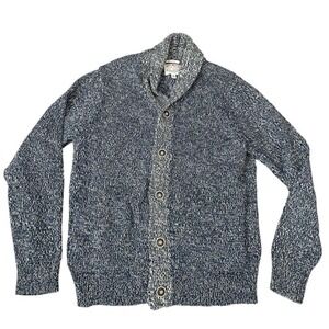 Lucky Brand True Indigo Shawl Collar Cardigan Sweater size XL 100% cotton